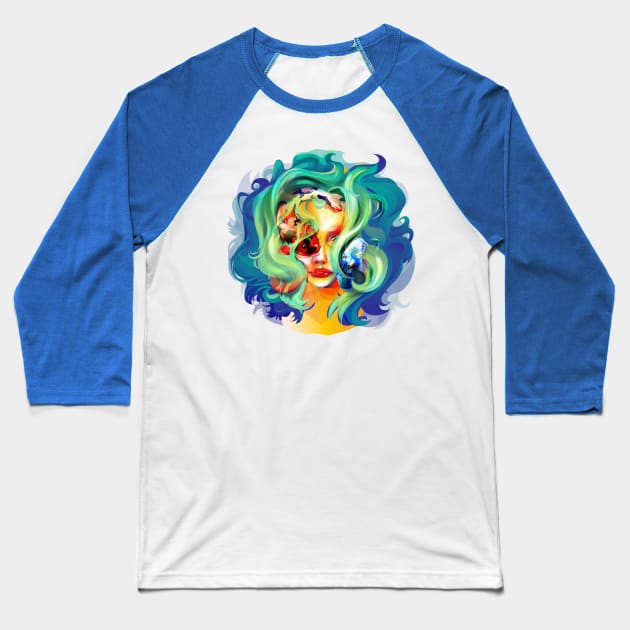 Koi-fish Baseball T-Shirt by bboypion